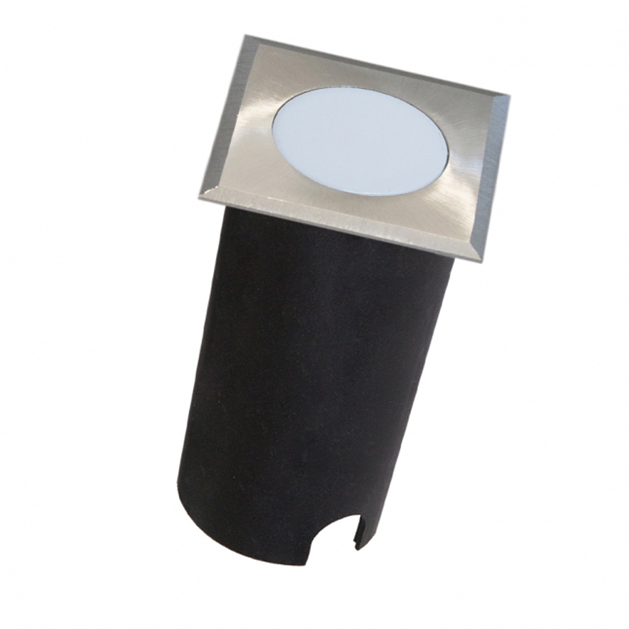 Balizador de Solo Romalux Inox Plus Prata Quadrado 1,8 watts 2700K 120° IP66 10105
