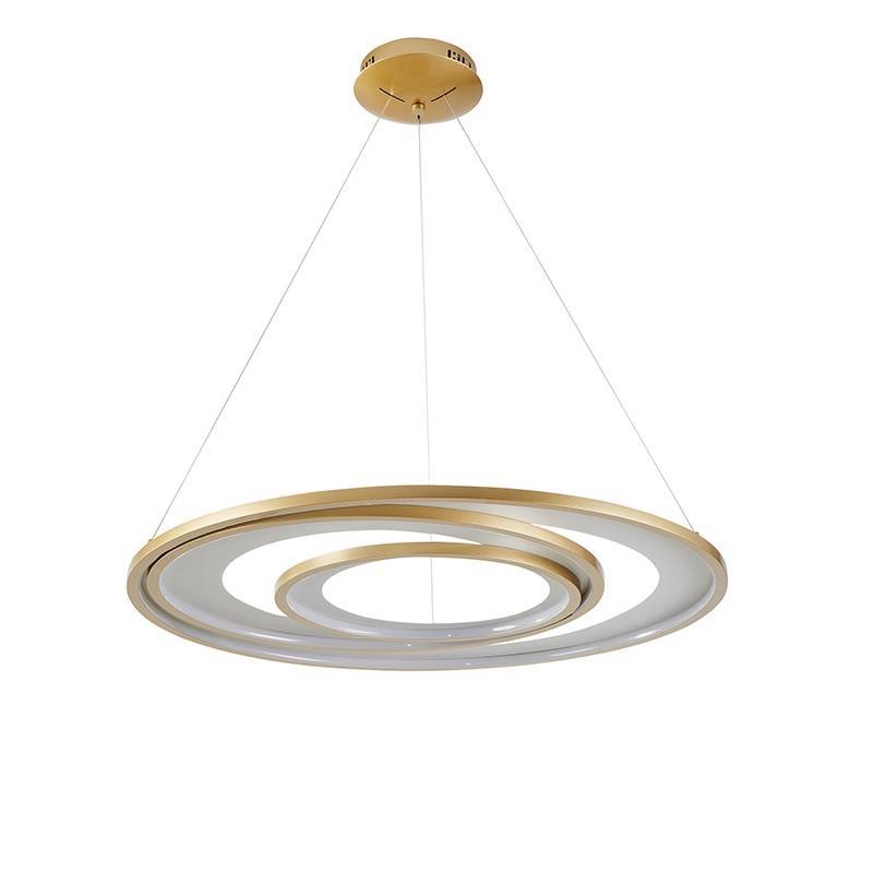 Pendente Nordecor Zahal 3 Mod 98 watts 3000K Dourado Fosco Bivolt Ø820mm 2507