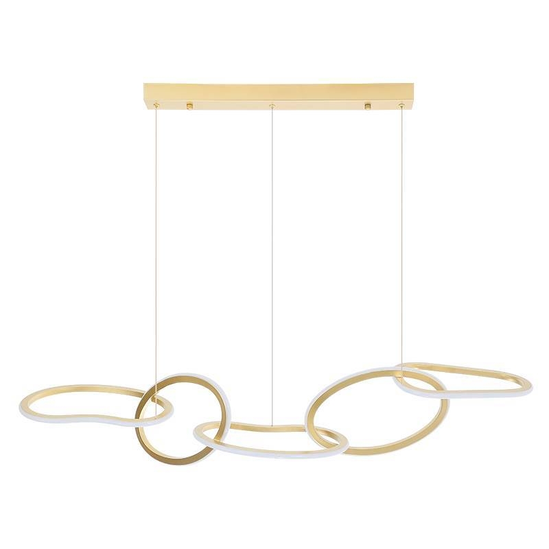 Pendente Nordecor Zena 67 watts 3000K Ouro Champagne 1220mm 2597