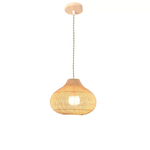 Pendente GMH Hao Fibra de Bambu 1L E27 Ø350x330mm P-HAO-35