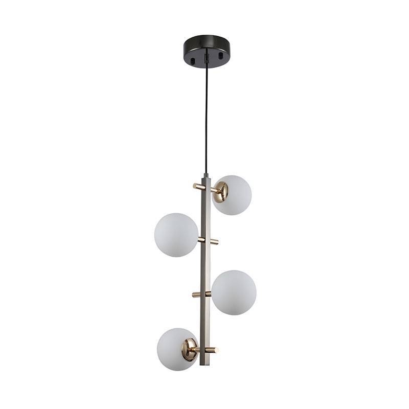 Pendente Nordecor Romai Desa 4L G9 Onix e Dourado 500x120mm 2194