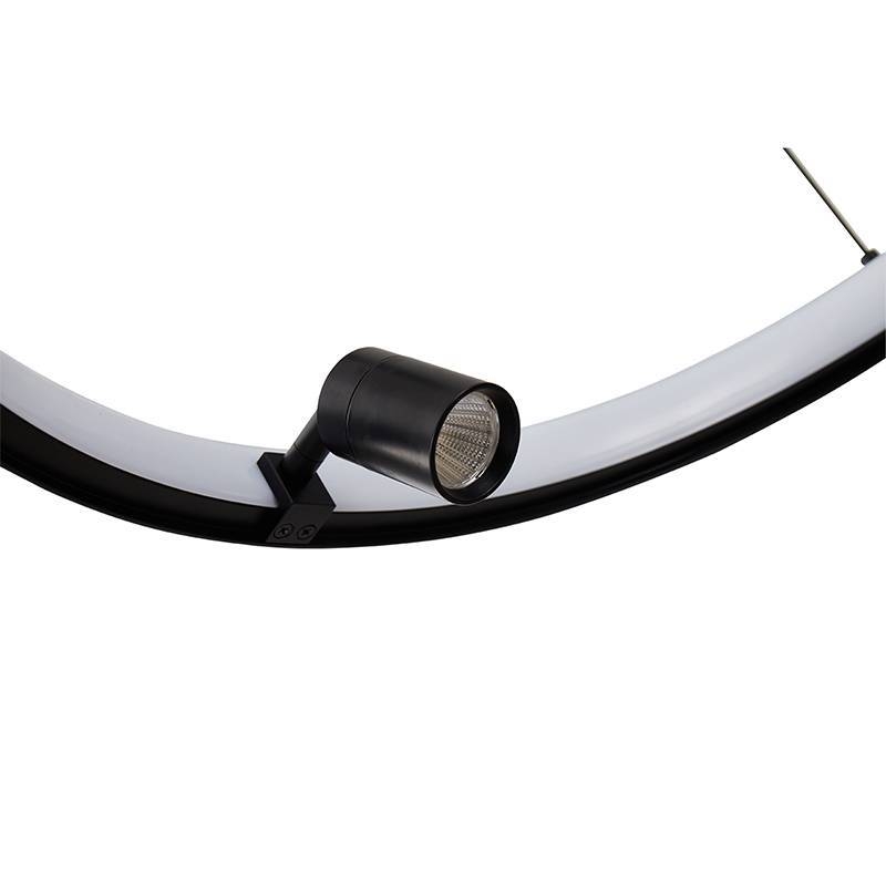Pendente Nordecor Lilla 39 watts + 3 Spots 3 watts 3000K Preto Ø600mm 2539