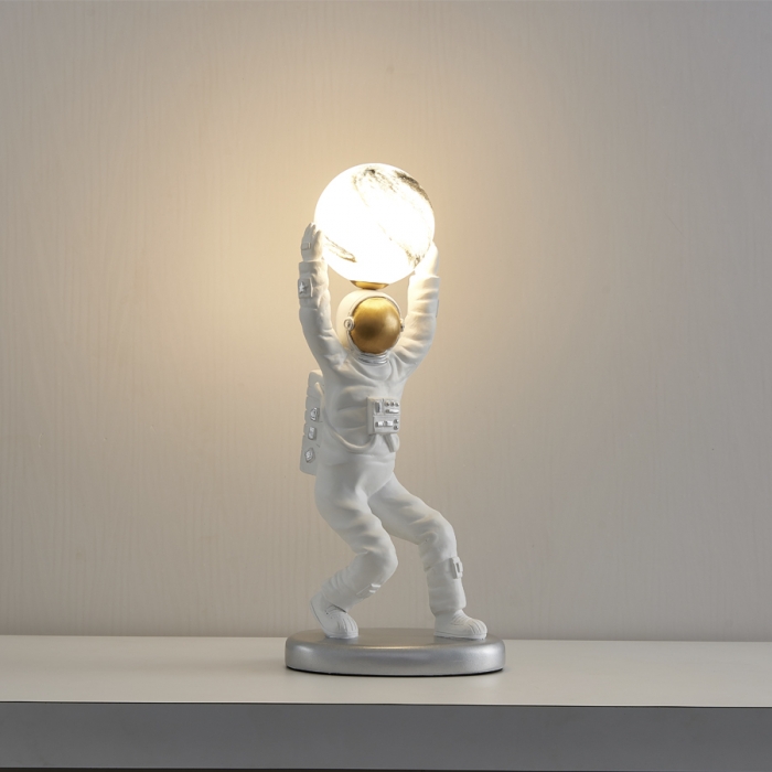 Abajur Skylight Mars Branco e Dourado 1L G9 Bivolt 440XØ250mm SKY-3088AB
