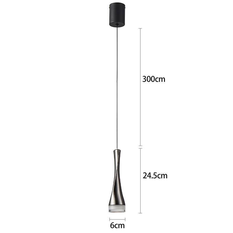 Pendente Nordecor Noet 5 watts 3000K Preto Onix Ø60x245mm 2569