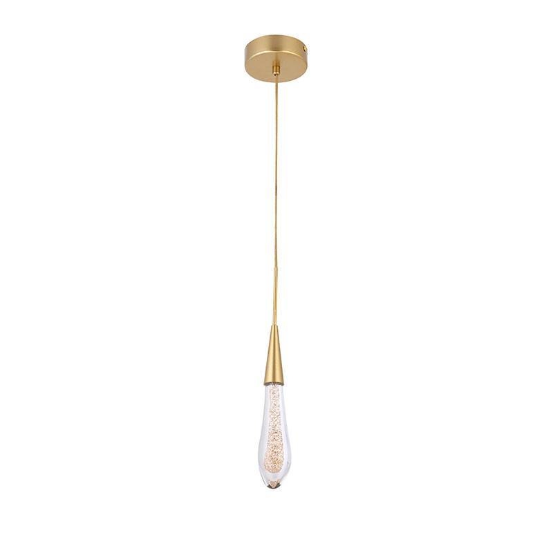 Pendente Nordecor Leah Dourado 3 watts 3000K Bivolt Ø55x330mm 2409