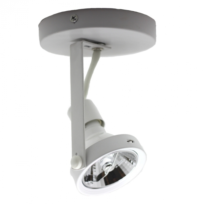 Spot Skylight Usual c/ Canopla Branco Alumínio e ABS 1L AR70 GU10 Bivolt Ø75mm SKY-140BR