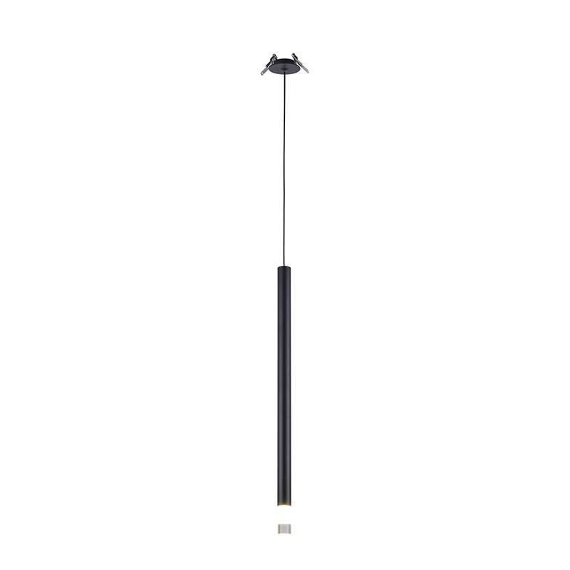 Pendente Nordecor Lana Canopla de Embutir 3 watts 3000K Preto Ø25x500mm 2692