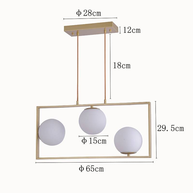 Pendente Nordecor Ibba GR 3L E27 Dourado 295x650mm 2300