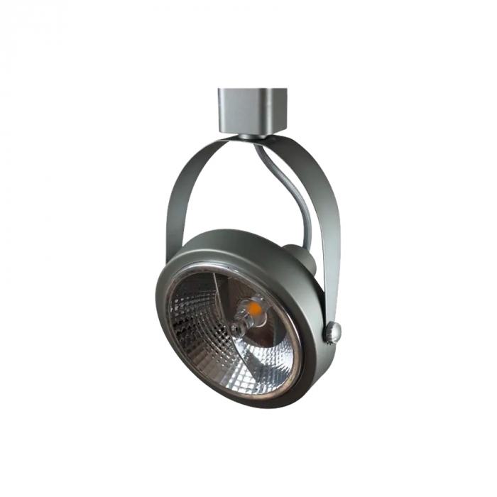 Spot Skylight Usual Silver p/ Trilho 1L AR111 GU10 Alumínio e ABS Bivolt Ø78X220mm SKY-011SL