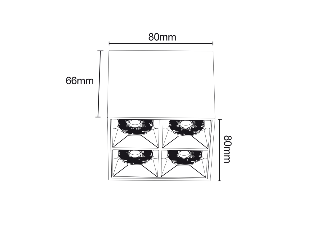 Mini Downlight Sobrepor Romalux 15 watts 24° 2700K IP20 80x80x66mm 80223