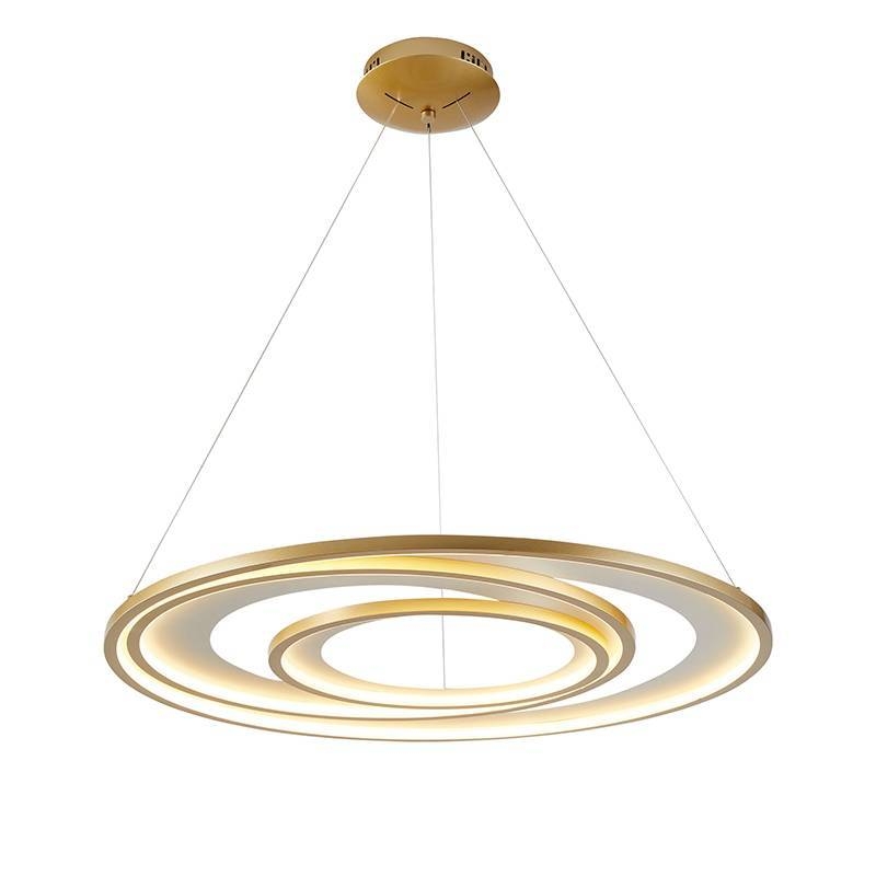 Pendente Nordecor Zahal 3 Mod 98 watts 3000K Dourado Fosco Bivolt Ø820mm 2507