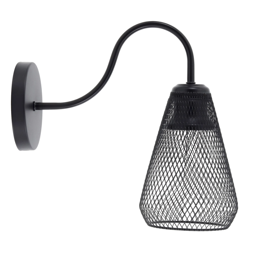Arandela GMH Cage Preto 1L E27 Bivolt Ø125x280x270mm A-CAGE-PRETO