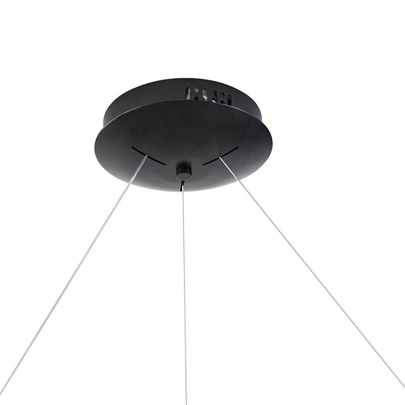 Pendente Nordecor Zahal 3 Mod 98 watts 3000K Preto Bivolt Ø820mm 2508