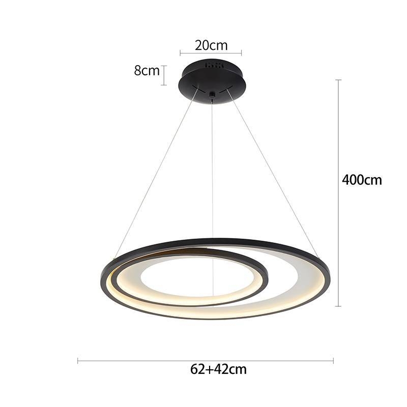 Pendente Nordecor Zahal 2 Mod 54 watts 3000K Preto Bivolt Ø620mm 2506