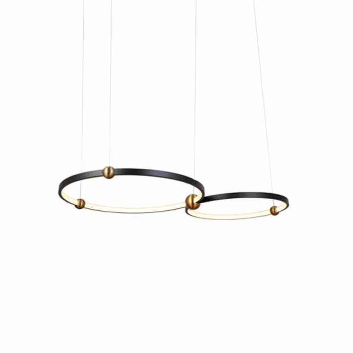 Pendente Skylight Circles Preto 58 watts 3000K Bivolt Ø500+400mm SKY-3075PT