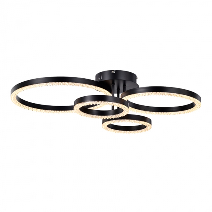 Plafon Skylight Holly Preto 76 watts 3000K Bivolt Ø500mm SKY-4004PT
