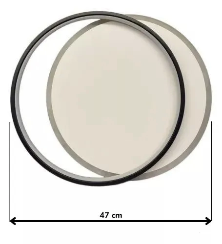 Plafon GMH Sirius Preto 50 watts 3000K Bivolt Ø470mm PL-SIRIUS-PRETO