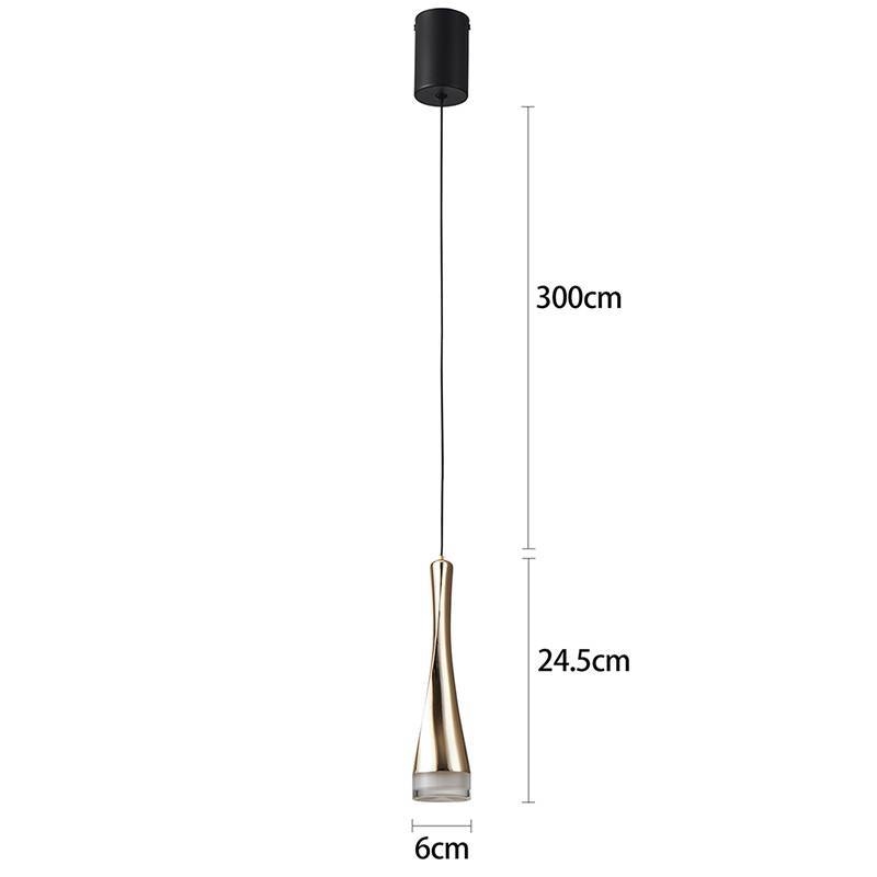 Pendente Nordecor Noet 5 watts 3000K Ouro Champagne Ø60x245mm 2570