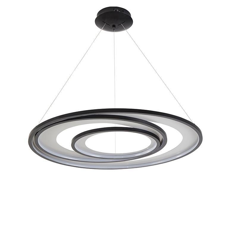 Pendente Nordecor Zahal 3 Mod 98 watts 3000K Preto Bivolt Ø820mm 2508