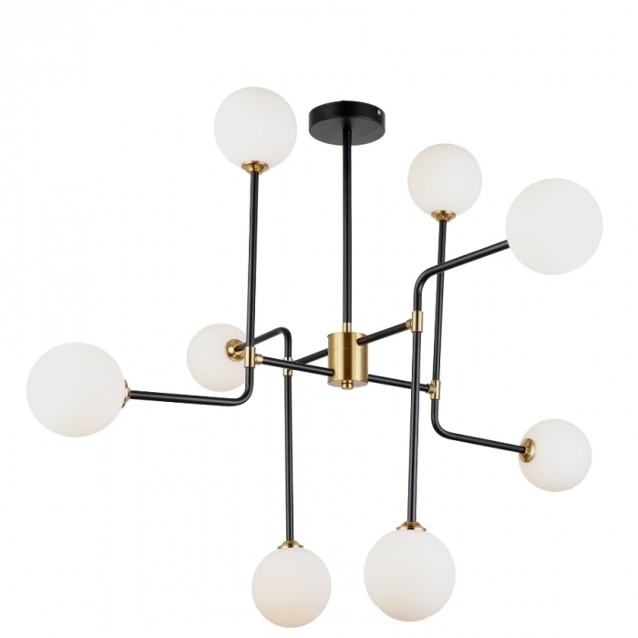 Pendente Skylight Jolie Preto, Dourado e Branco Fosco 8L G9 900mm SKY-3090PT