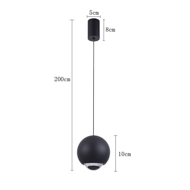 Pendente Nordecor Muna 7 watts 3000K Preto Ø100mm 2700