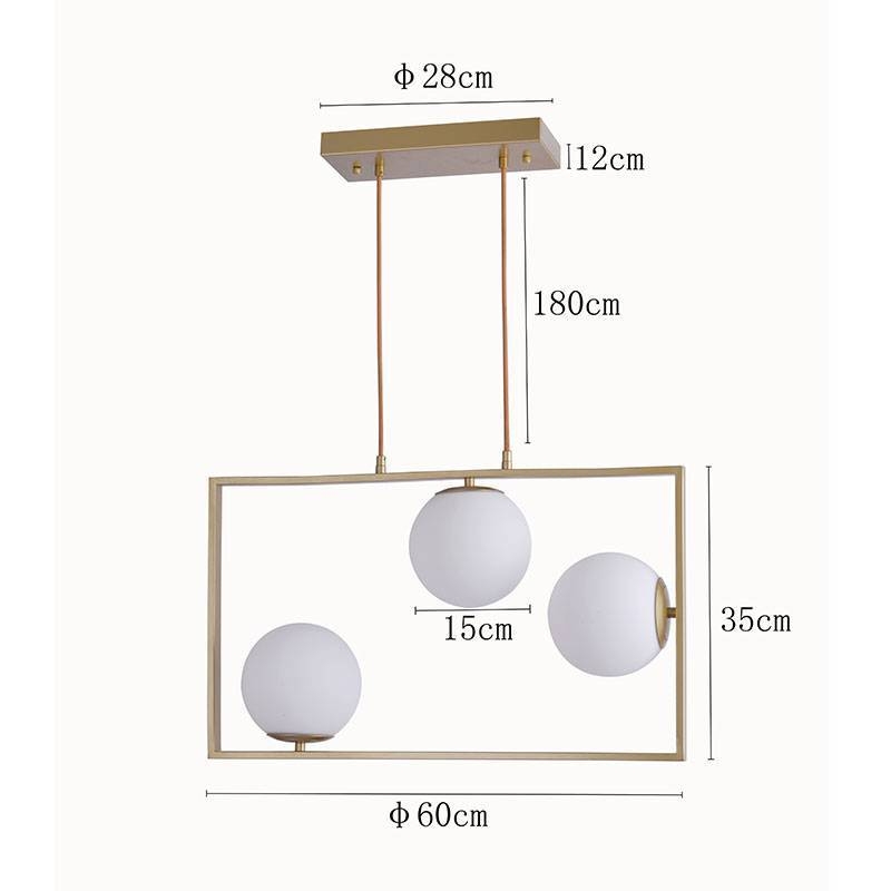 Pendente Nordecor Ibba 3L E27 Dourado 350x600mm 2298