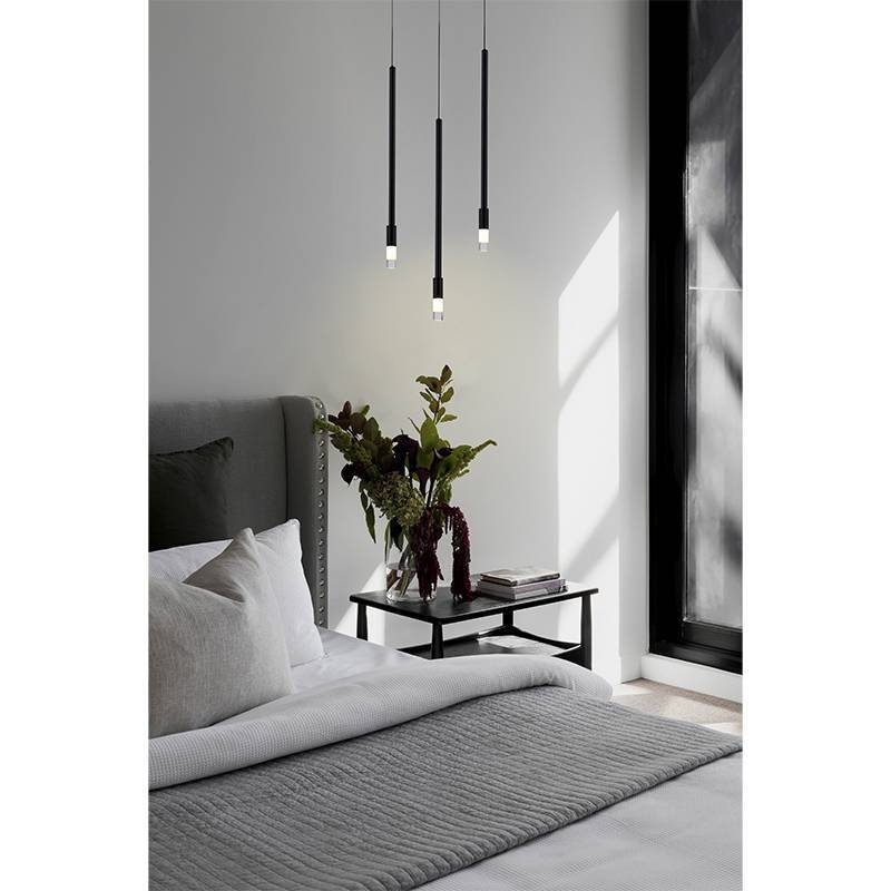 Pendente Nordecor Nima 3 watts 3000K Preto Ø25x500mm 2678