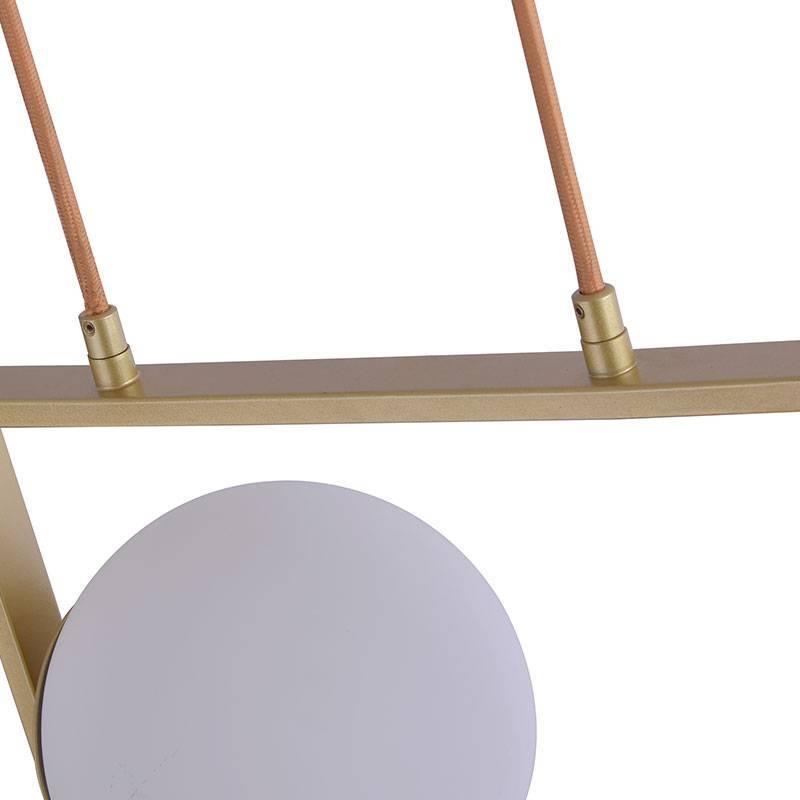 Pendente Nordecor Ibba Ret 3L E27 Dourado 650x300mm 2299