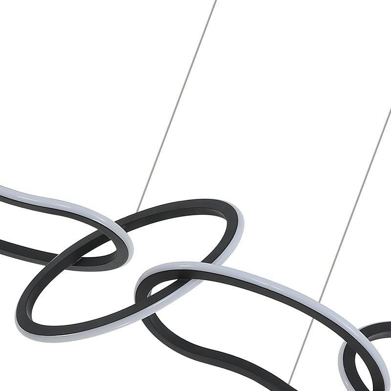 Pendente Nordecor Zena 67 watts 3000K Preto 1220mm 2596