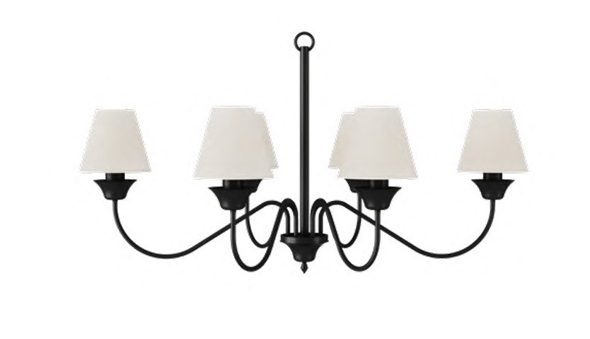 Lustre Foco Metallo Horizontal Cúpulas Tecido 6L E27 970x700x600mm LU 405/6