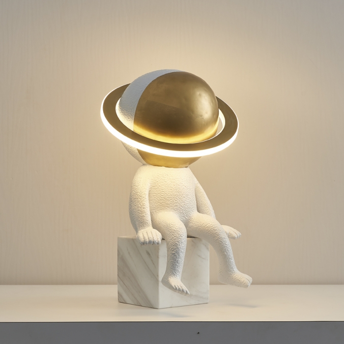 Abajur Skylight Toy Branco e Dourado 6 watts Bivolt 520XØ250mm SKY-3087AB