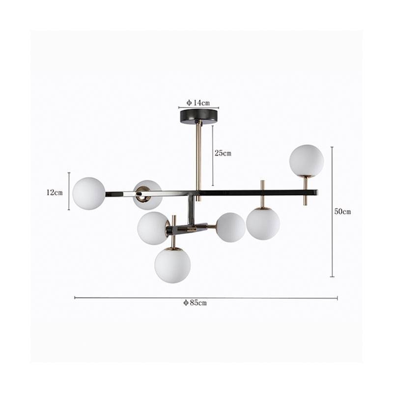 Pendente Nordecor Romai Ori 7L G9 Onix e Dourado 850x500mm 2195