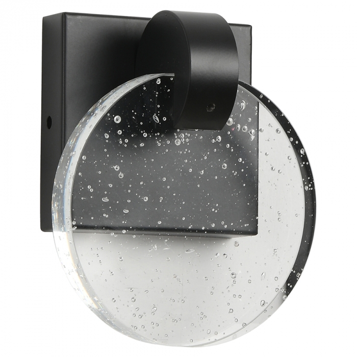 Arandela Skylight Sand Preto e Cristal 3 watts 3000K 100X100X130mm Bivolt SKY-3009AR-PT