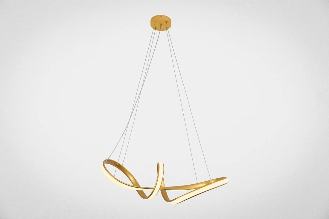 Pendente GMH Potenza Dourado 45 watts 3000K Bivolt 190x190x630mm P-POTENZA-GOLD