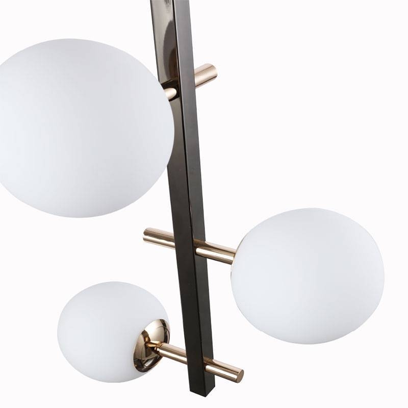 Pendente Nordecor Romai Desa 4L G9 Onix e Dourado 500x120mm 2194