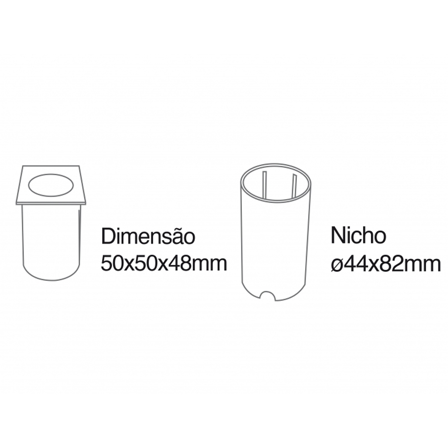 Balizador de Solo Romalux Inox Plus Prata Quadrado 1,8 watts 2700K 120° IP66 10105