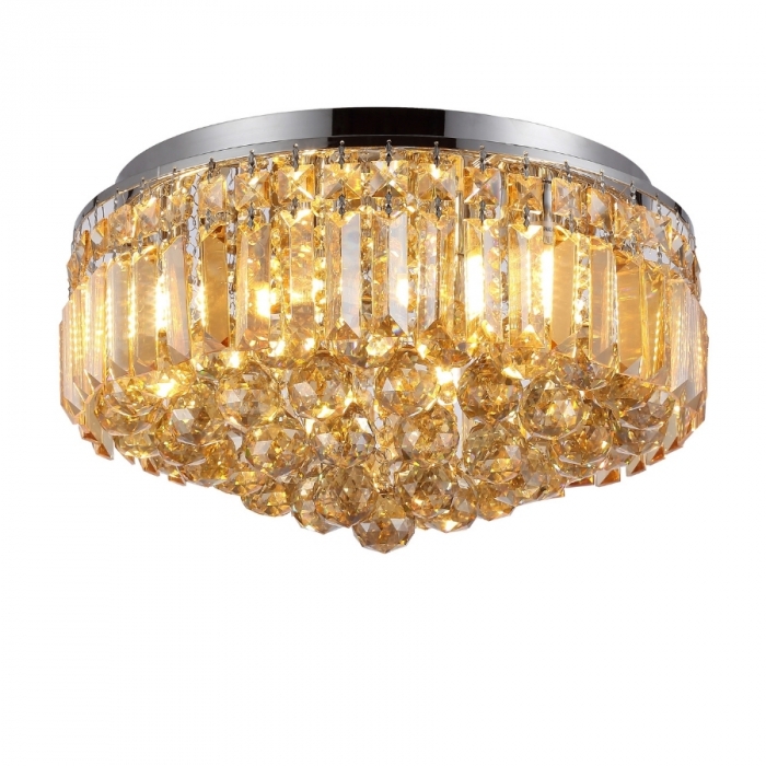 Plafon Skylight Khaleesis Cromado e Cristal Champagne 5L G9 Ø350X210mm SKY-3024CH