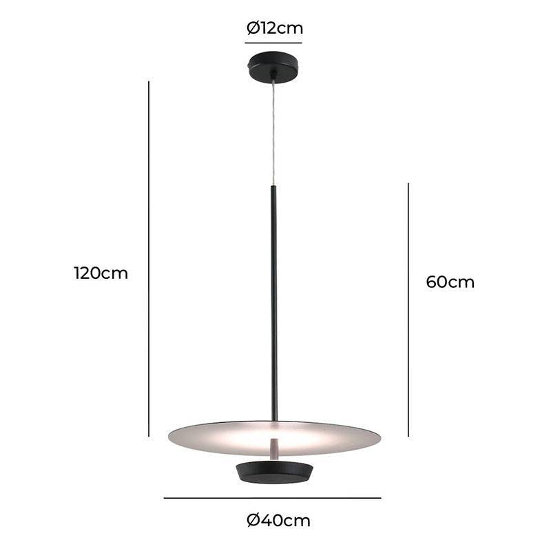 Pendente Nordecor Dolla 18 watts 3000K Preto Ø400x600mm 2523