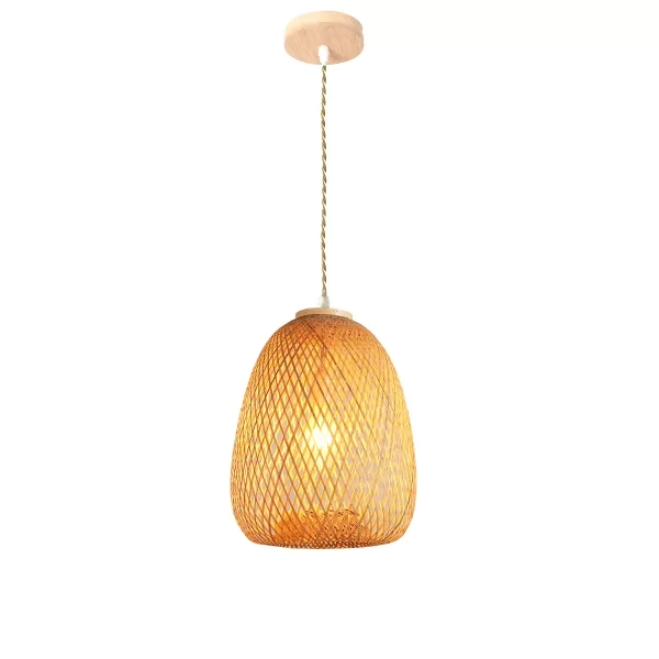 Pendente GMH Hiva Fibra de Bambu 1L E27 Bivolt Ø300x410mm P-HIVA-30