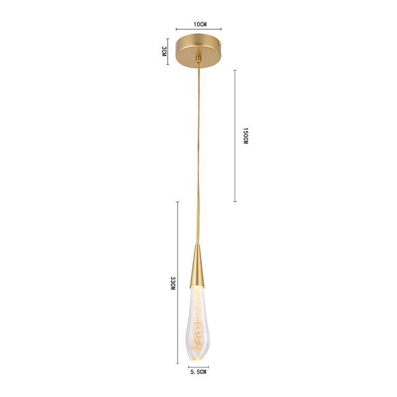 Pendente Nordecor Leah Dourado 3 watts 3000K Bivolt Ø55x330mm 2409