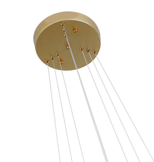 Pendente Nordecor Bean 83 watts 3000K Dourado Fosco Bivolt Ø400/600/800mm 2459