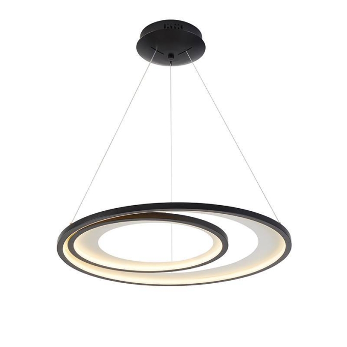 Pendente Nordecor Zahal 2 Mod 54 watts 3000K Preto Bivolt Ø620mm 2506