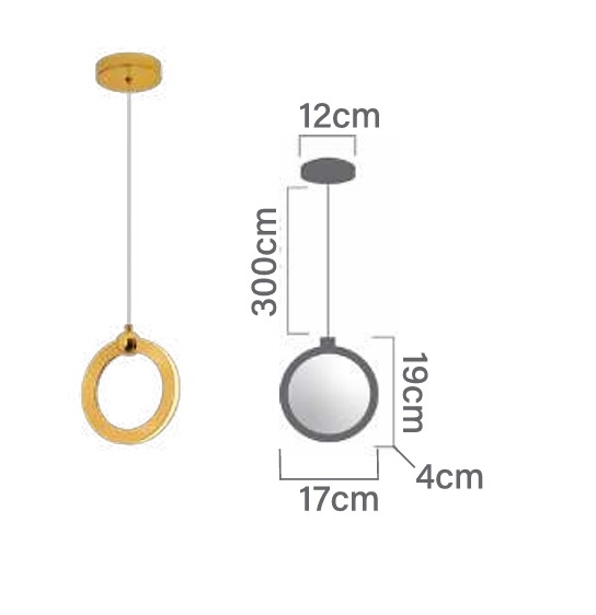 Pendente GMH Mercúrio Preto 9 watts 3000K Bivolt 170X170mm P-MERCURIO-BLACK