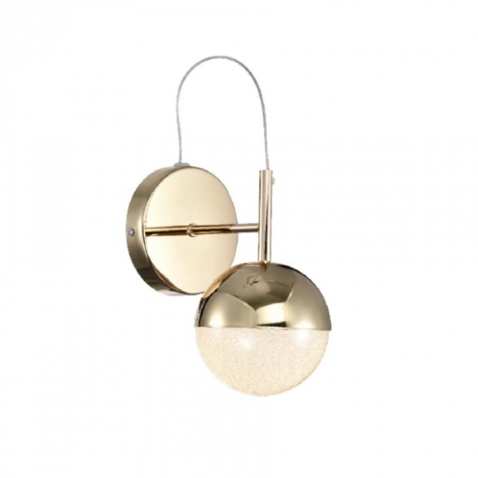 Arandela Skylight Glob French Gold e Transparente 6 watts 3000K Bivolt Ø180X275mm SKY-4015AR