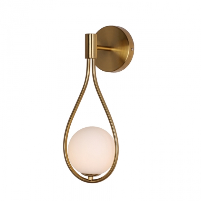 Arandela Skylight Strok Dourado Escovado e Branco Fosco 1L G9 310X145mm SKY-3085AR