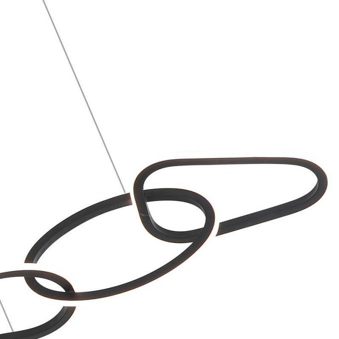 Pendente Nordecor Zena 67 watts 3000K Preto 1220mm 2596