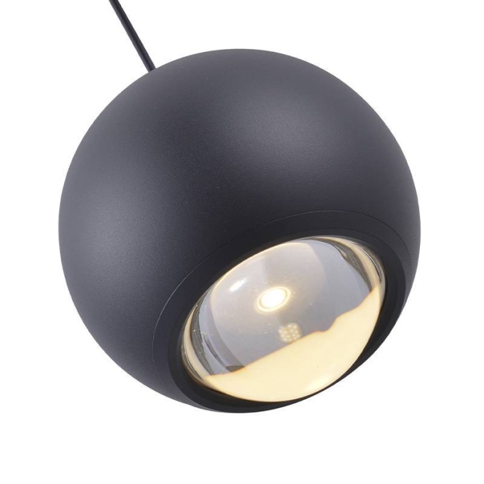 Pendente Nordecor Muna 7 watts 3000K Preto Ø100mm 2700
