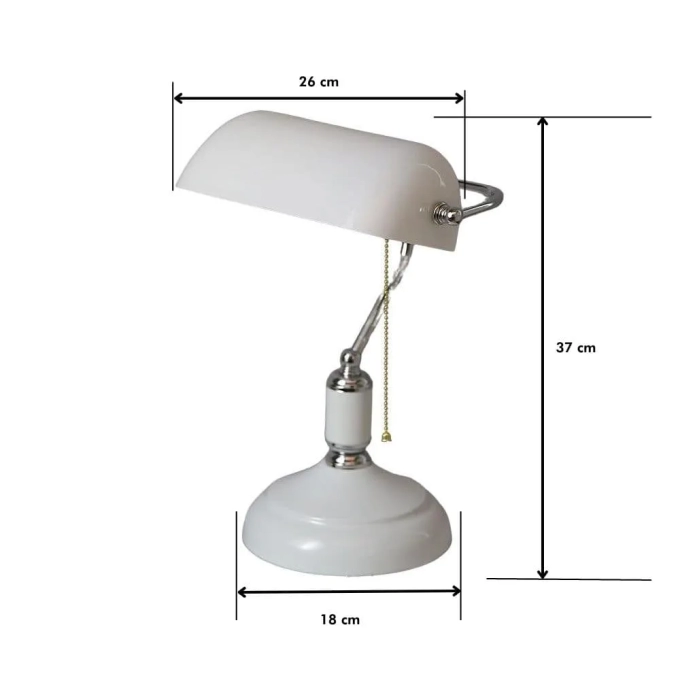 Luminária de Mesa GMH Banker Branco 1L E27 380x265mm Bivolt L-INGLESA-BRANCO