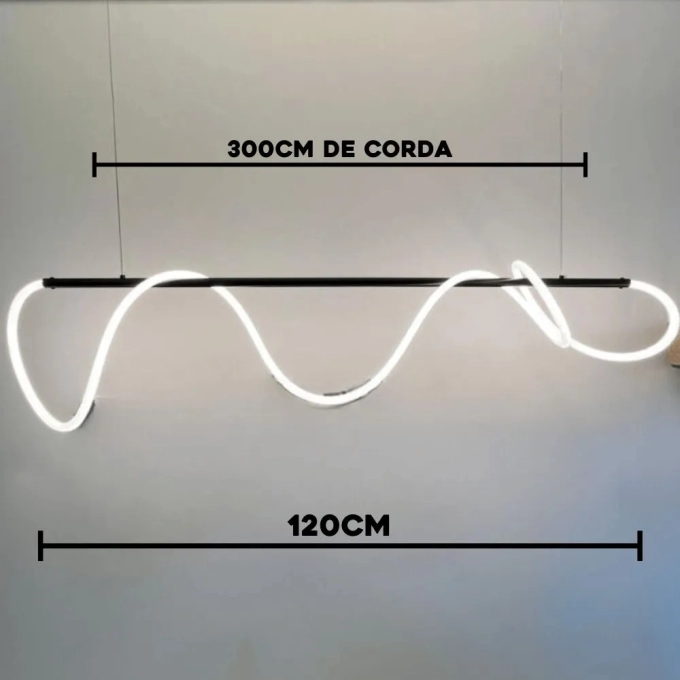 Pendente GMH Frade Preto 50 watts 3000K Bivolt 150X130X1350mm F-FRADE-PRETO