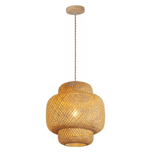 Pendente GMH Bali Fibra de Bambu 1L E27 Bivolt Ø400X430mm P-BALI-40